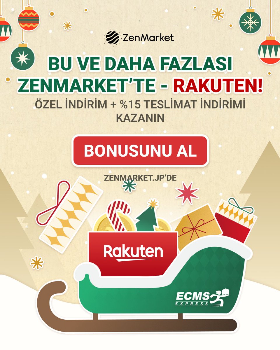 📣 ZenMarket’ten Çifte Tasarruf Fırsatı! 🎄✨

🎁 15.000 ¥ üzeri tüm Rakuten ürünlerinde 1000 ¥ indirim
Kodu kullan: RAKUXMAS

🚚 Rakuten ürünleri içeren ECMS kargolarında %15 indirim
Kodu kullan: ECMSXMAS

Yılbaşı alışverişini en uygun fiyatlarla tamamla! 🎅🎁