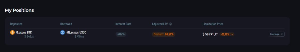 Borrowed $USDC against my native $BTC on <a href="/RujiraNetwork/">Rujira</a> 

Flawless.