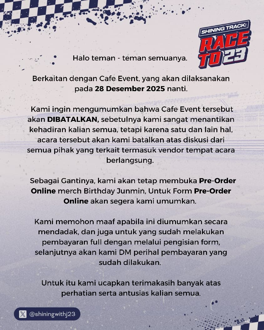 shiningwithj23's tweet image. 🔔 IMPORTANT NOTICE 

Terimakasih.

#Race_With_Junmin #JunminBackOnTrack #KIMJUNMIN #WHIB