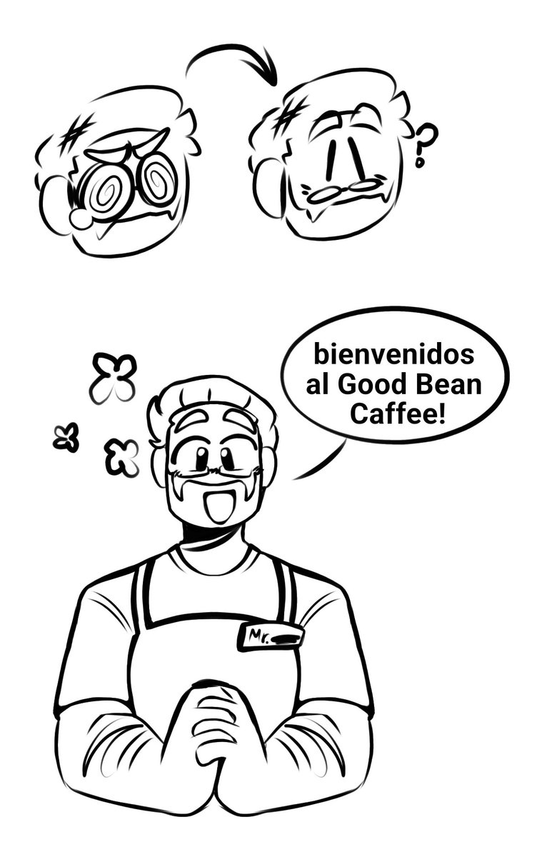 FlannyCartoon's tweet image. friend told me to draw Stone as Mr. Tinker

 I think in his case it would be the equivalent of Stone with the Mean Bean Cafe