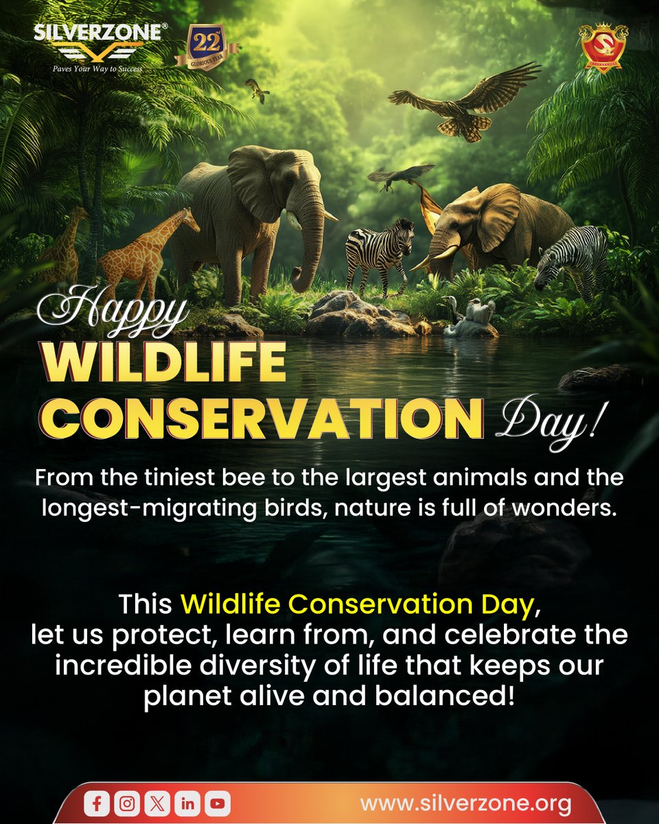 Across oceans and continents, wildlife continues to shape the balance of our planet. This Wildlife Conservation Day, let us recognise these journeys and renew our responsibility to protect them.

#WildlifeConservationDay #SilverZoneOlympiads #CareForNature #WildlifeJourneys