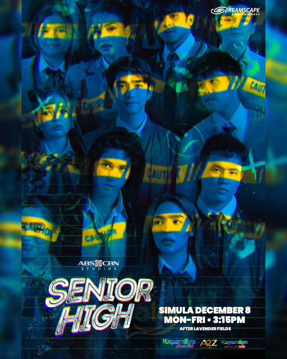 holaphofficial's tweet photo. Muling magbubukas ang ibang klaseng misteryo sa #SeniorHigh, simula DECEMBER 8, WEEKDAYS, 3:15PM pagkatapos ng Lavender Fields sa Kapamilya Gold ng Kapamilya Channel, A2Z, at KOL. (replacing Pamilya Sagrado) https://t.co/TfkMYw7i6R