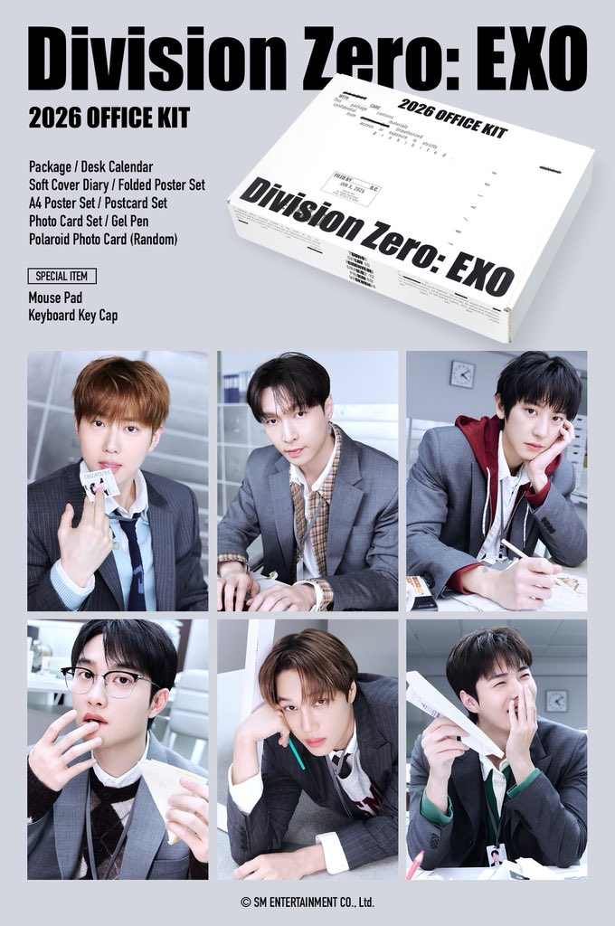 [04/12/25] #EXO Season’s Greetings (2026 EXO OFFICE KIT — Division Zero: EXO) 

📆 Dec 5, 2025 COMING SOON

More Info:
🔗 facebook.com/10004422154988…
🔗 weibo.com/6272182512/524…

#SUHO #LAY #CHANYEOL #DO(D.O.) #KAI #SEHUN #2026OFFICEKIT #EVERYSEASON_WITH_EXOL #엑소 #weareoneEXO
