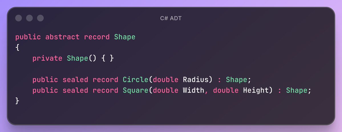 BrainChanges_'s tweet image. Alias, corrigindo um erro ali no ADT do CSharp:

Aquele código no tweet não é valido(faz tempo que não toco em C#)