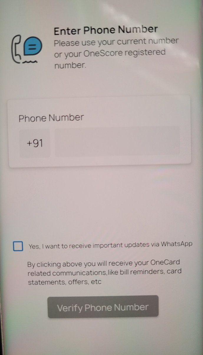 .<a href="/GetOneCardIN/">OneCard</a> just logged me out of the app and won't let me login again without allowing them to spam my <a href="/WhatsApp/">WhatsApp</a>. You are already spamming my email why do you want to send the same useless crap on my WhatsApp as well?
<a href="/OneCardHelp/">OneCard Help</a> let me login once so I can close the account