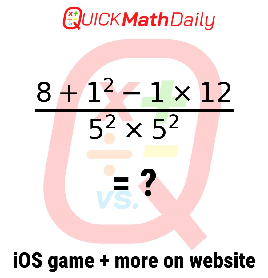 QuickMathDaily's tweet image. 🚦Math Speed Challenge: Can You Solve It? 🏃‍♂️💨 

Type Your Answer in the Comments!👇

See more on QuickMathDaily.com 👀 ✅