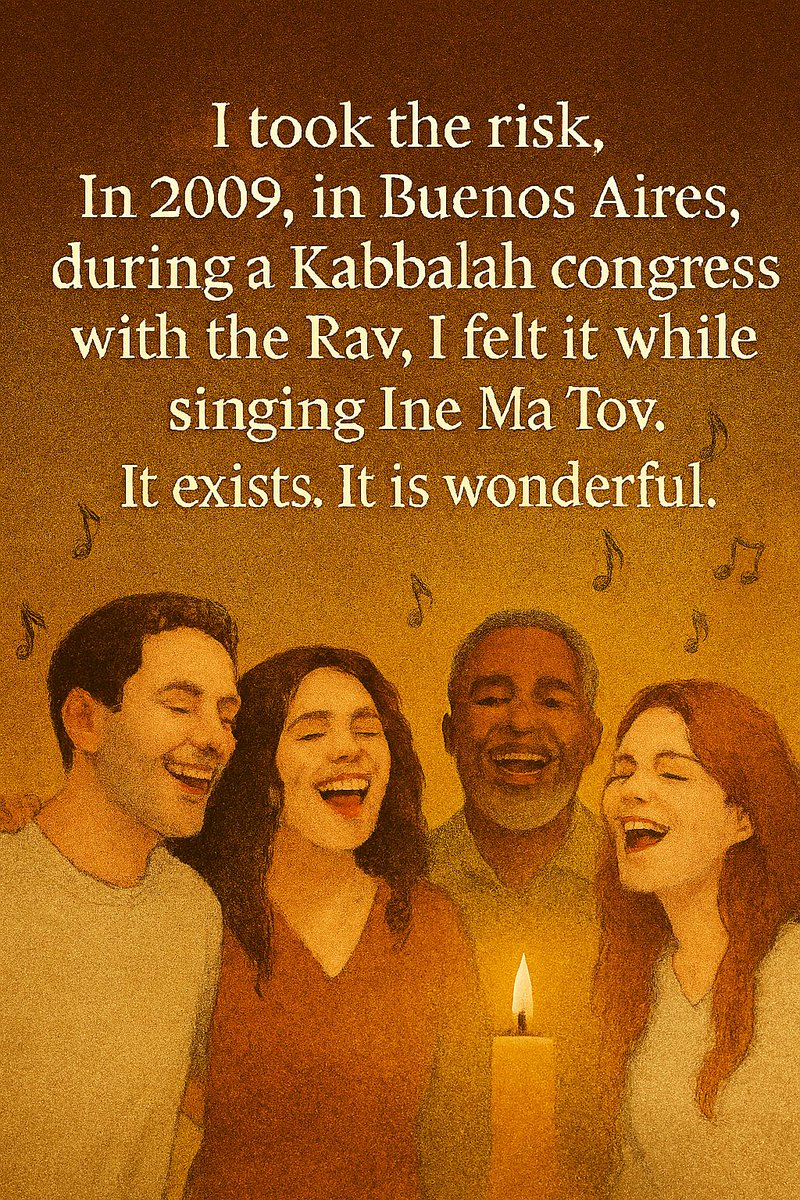 comechile's tweet photo. ÑI took the risk. In 2009, in Buenos Aires, during a Kabbalah congress with the Rav, I felt it while singing Ine Ma Tov. It exists. It is wonderful. https://t.co/mSKYSqt7n8