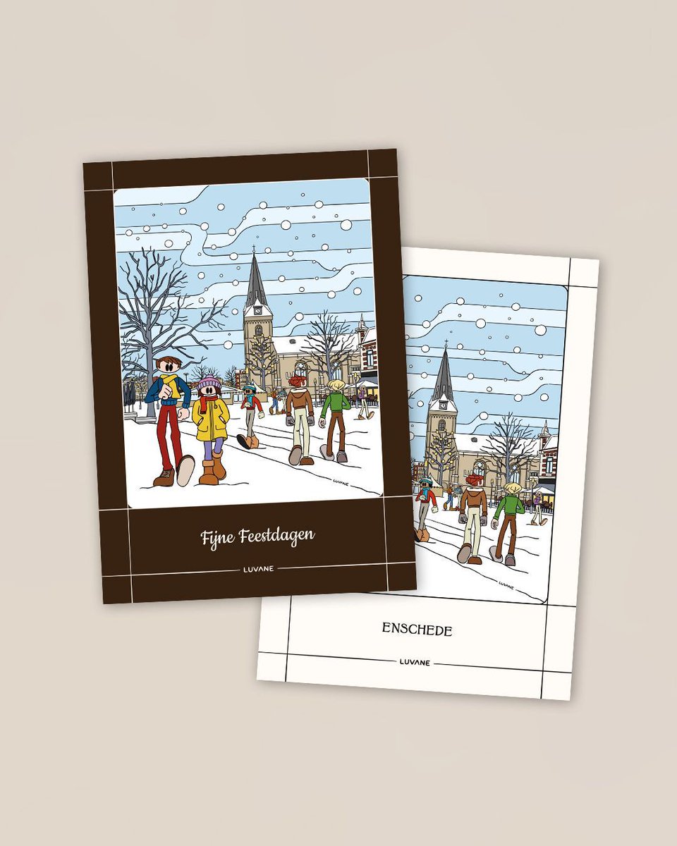 followluvane's tweet photo. Fresh arrivals ⛄️ 

I'm happy to share these new postcard designs featuring snowy street scenes from the Dutch cities of Amsterdam and Enschede with you! ✨ https://t.co/pmVU6SZGLs