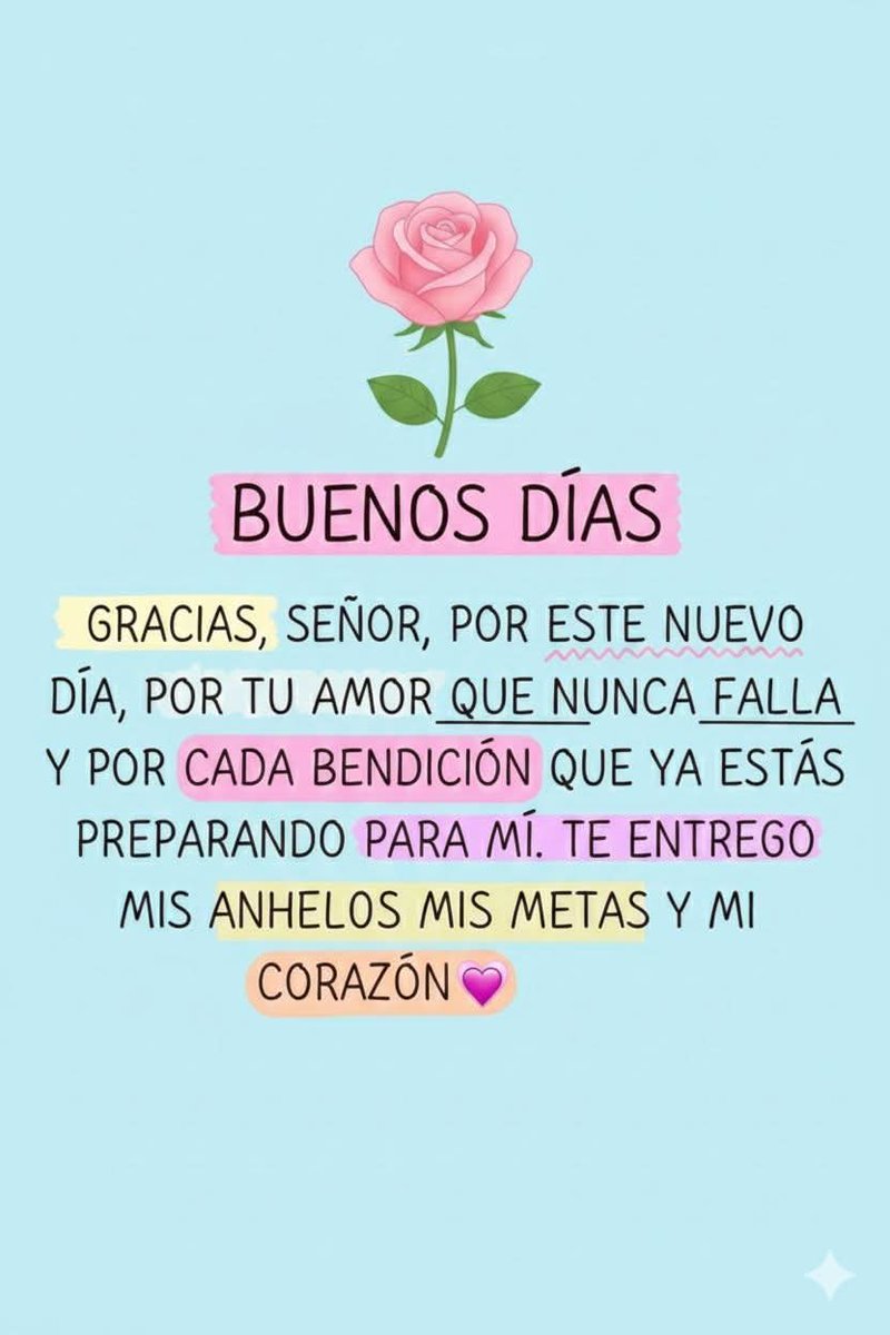 Señor, en este nuevo amanecer levanto mi corazón para darte gracias.
Gracias por la vida q me regalas, por la salud q me sostiene y por mi familia, q es mi mayor bendición.

Te pido que hoy ilumines cada paso que demos y que todo trabajo hecho por amor a la familia sea bendecido