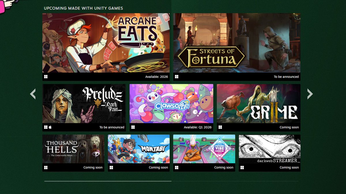 The 17th Unity Awards Steam showcase is live!
Thank you <a href="/unitygames/">Unity for Games</a> and <a href="/akuparagames/">Akupara Games 💫 Indie Games</a> for featuring Montabi as one of the upcoming games made with Unity.

Explore amazing titles from this year’s award nominees, past winners, and more!
➡️ store.steampowered.com/sale/theunitya…