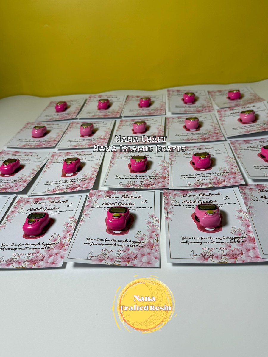 Nana_Crafted's tweet photo. Dhikr Counters 
Another Nikkah, another chance to create souvenirs that remind hearts to remember Allah.
Beautiful dhikr counters (Tesbih) crafted with love and delivered with intention. 🤍

08141304604
ABUJA - Nationwide Delivery https://t.co/0nRaNJq3Za