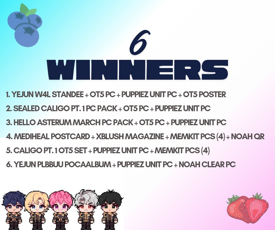 MMA BERRIZ GLOBAL FANS' CHOICE AWARD ㅡ PLAVE GIVEAWAYS (🇵🇭 PLLIs only)

6 WINNERS OF RANDOM PLAVE MERCHS

how to join?
1️⃣ like + rt
2️⃣ reply your voting proof
ㅡ 1 account = 1 entry
3️⃣ ends on december 14 ; 10:59 PM

📨 winners will shoulder the shipping fees

#PLAVE #플레이브