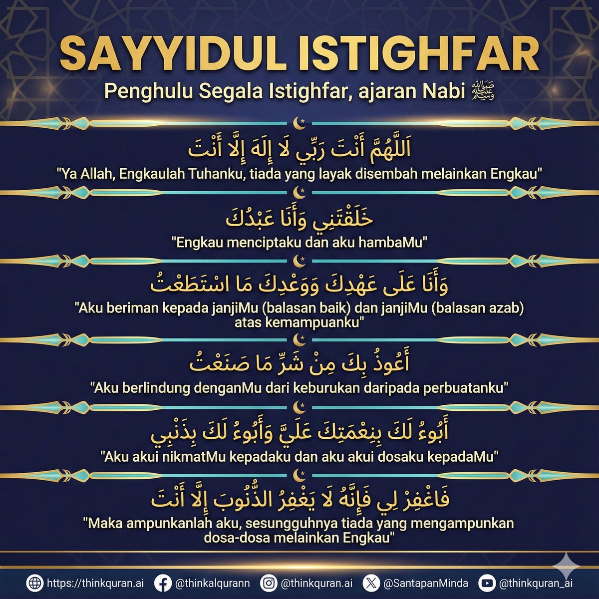 SantapanMinda's tweet photo. Sayyidul Istighfar. https://t.co/l2SXMqfWtG