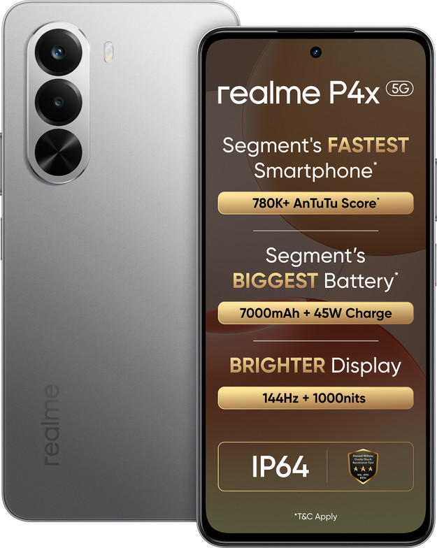 techaryan2610's tweet image. realme P4x 5G Launched in India🇮🇳 at
₹15,999❗

Gets:-
📱 6.72&quot; FHD+ 144Hz IPS LCD Display
📸 50MP+ 2MP Rear Cameras
🤳 8MP Selfie
🔥 Dimensity 7400 Ultra
✨ LPDDR4X, UFS 3.1
⭐ realme UI 6.0 Based on Android 15
🔋 7000mAh Battery &amp;amp; 45W Charging

#realme #realmeP4x #realmeP4x5G