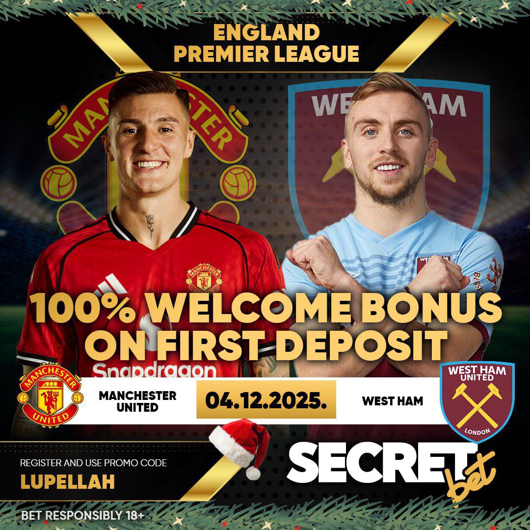 Today’s Key Fixture! ⚽🔥

Man United 🆚 West Ham #MUNWHU — a December clash you can’t miss!

Smart odds, solid picks &amp; real profits on Secret Bet. 💰⚡

Bet here 👉 secretbet.com/en/line/footba…

Register 👉 slim.link/XHagYD4

Use code LUPELLAH for a 100%  welcome bonus!