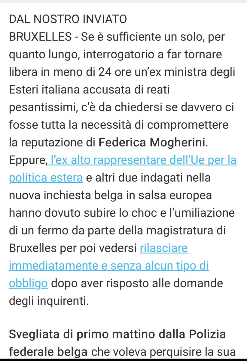 Enrico__Costa's tweet image. Un'altra conversione garantista. E' la volta del Corriere della Sera (noto per pubblicare alla grande atti giudiziari, intercettazioni e chat)  che si preoccupa per la reputazione di un'indagata, per "lo choc e l'umiliazione di un fermo".  Ecco come l'inviato in Belgio inizia il…