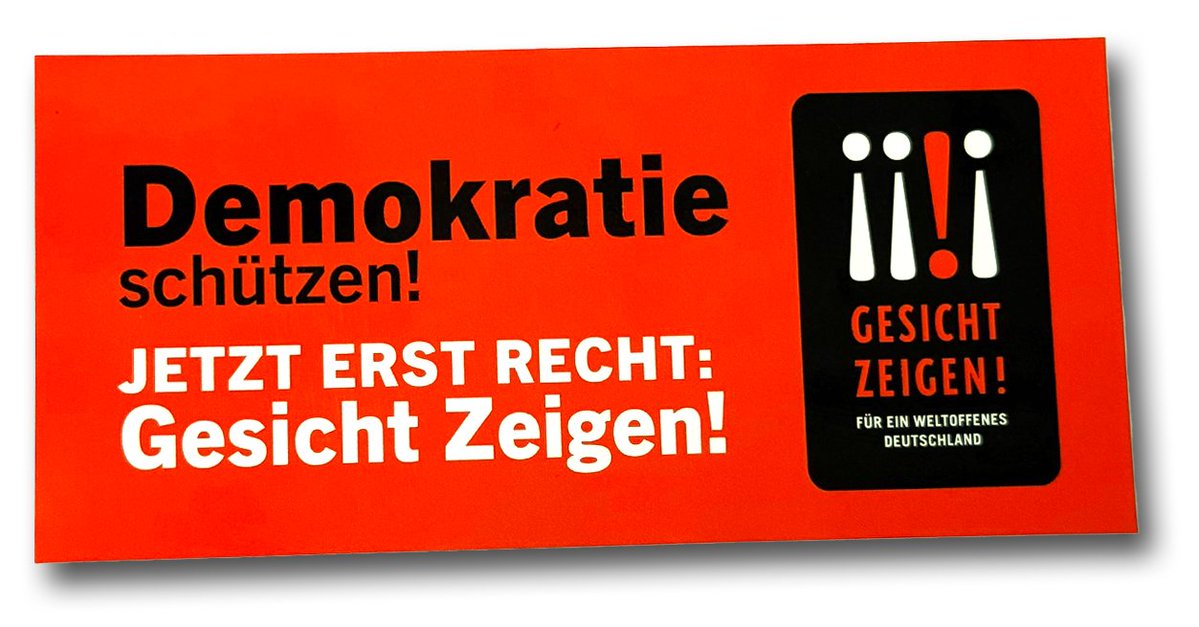 #Demokratieschützen
Jetzt mehr denn je: <a href="/GesichtZeigen/">Gesicht Zeigen!</a>  : Demokratie ist kein Selbstläufer. Wir müssen uns jeden Tag für die Demokratie einsetzen. #GesichtZeigen!, informiert,wie jede/r zum Schutz der Demokratie beitragen kann. gesichtzeigen.de