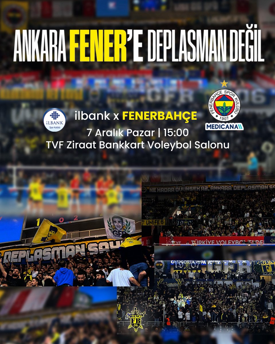 gfb06ankara's tweet photo. KALDIĞIMIZ YERDEN DEVAM EDİYORUZ!
Ankara’nın FENER’e Deplasman olmadığını tekraren göstermek için, Pazar günü saat 13:30 itibariyle Başkent Voleybol Salonu önünde toplanıyoruz.

#GFB06 https://t.co/PhELHz6qQJ