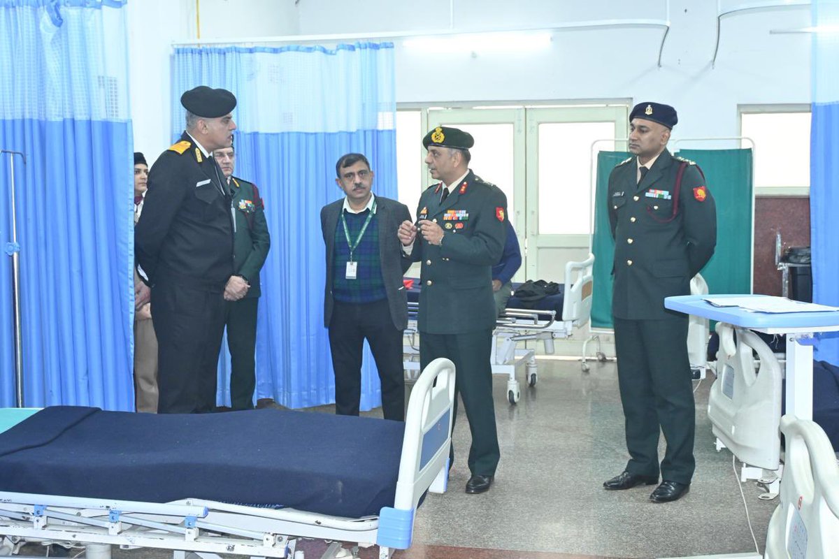 dgafms_mod's tweet photo. The Raksha Mantri Trophy Evaluation Team, led by Surg VAdm Anupam Kapur, DGHS(AF) along with Shri Manish Tripathi, Joint Secretary (Med), MoD, Air Vice Mshl SGS Datta, PMO, SWAC, visited #BaseHospital, Delhi Cantt from 01-03 Dec 2025 to conduct a comprehensive assessment of patient care standards, operational preparedness, infrastructure, training, and overall quality of service delivery. The prestigious Raksha Mantri Trophy is awarded annually to the best and second-best Armed Forces hospitals, recognising excellence in medical services and their contribution to the health and welfare of serving personnel, veterans, and families.

@adgpi 
@indiannavy
@IAF_MCC 
@HQ_IDS_India
@SpokespersonMoD 
@westerncomd_IA 
@DelhiArea_IA 

#DGAFMS
#AMC
#RMTrophy
