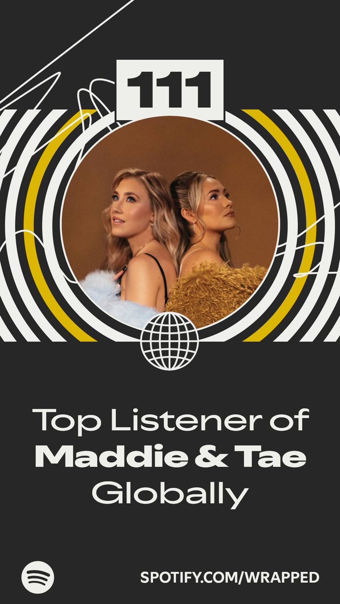 Atrain3133's tweet photo. I was a top listener of Maddie &amp; Tae globally. #SpotifyWrapped    Love this new feature! ⁦@MaddieandTae⁩  https://t.co/LUsfPqSi2X https://t.co/8Cd84uzFHK