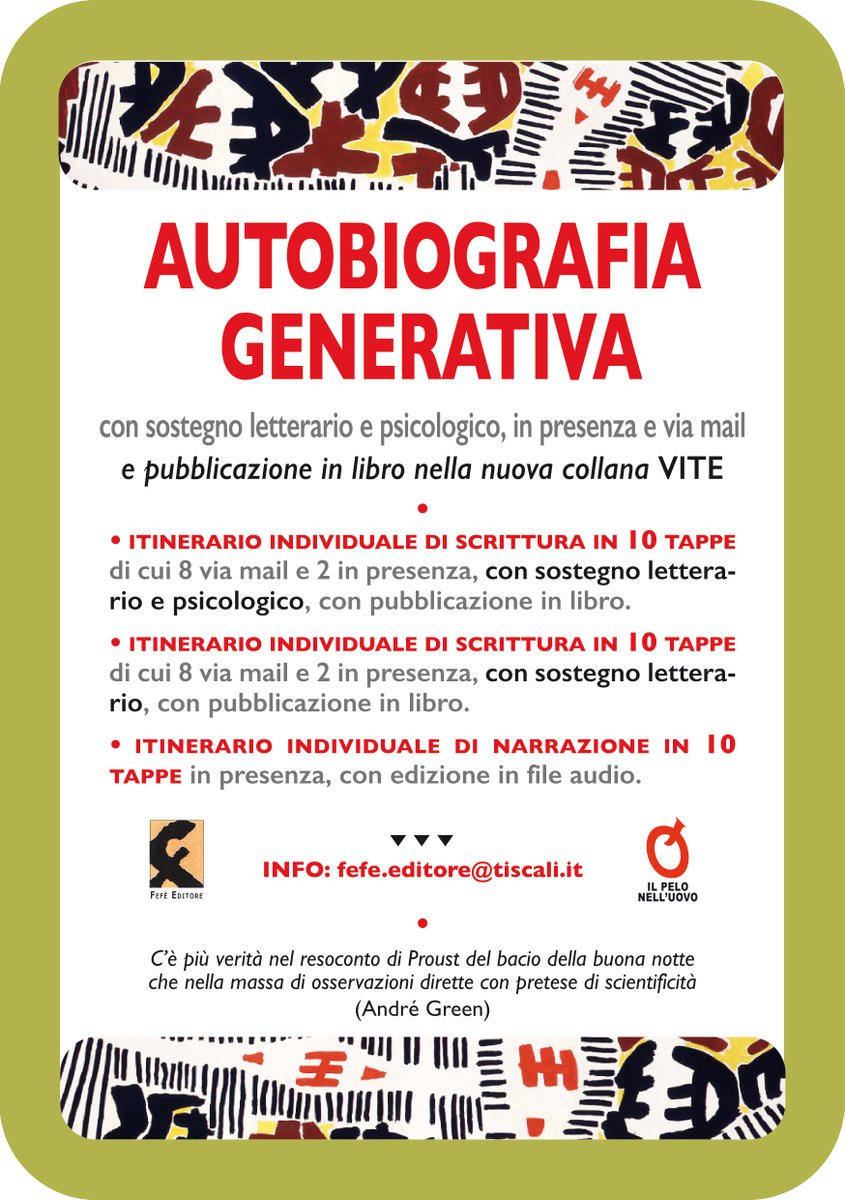 Fefe_Editore's tweet photo. FEFE' EDITORE è a Più Libri Più Liberi a Roma al Convention Center La Nuvola, giovedì 4/lunedì 8 dicembre ore 10/20. Lo stand è il D56. Illustreremo l'AUTOBIOGRAFIA GENERATIVA e la collana VITE – nuova proposta di scrittura/narrazione. Info fefe.editore@tiscali. it - 338.3733845. https://t.co/kToYispB6m