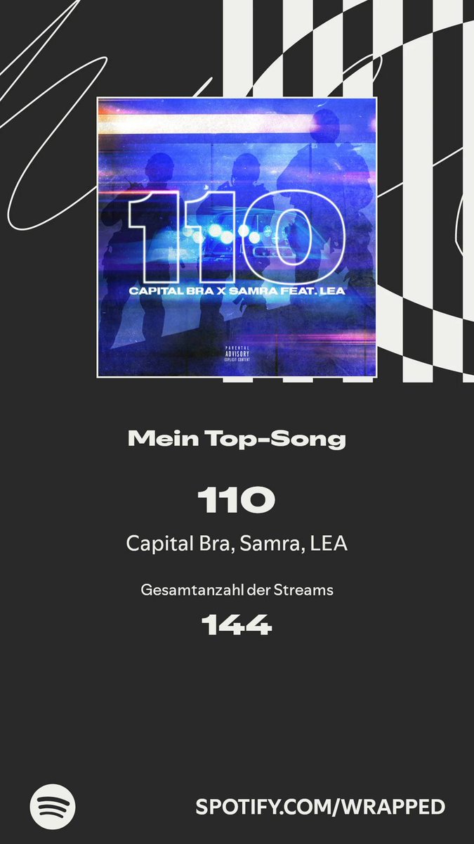 Das Lied ist auch voll schön 🥲
„110“ ist dieses Jahr meine Nummer 1. Mehr Infos gibt’s in meinem #SpotifyWrapped. 
spotify.com/wrapped-share/…