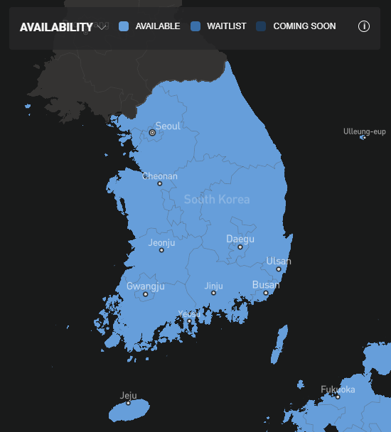 Starlink's tweet image. Starlink&apos;s high-speed, low-latency internet is now available in South Korea! 🛰️🇰🇷❤️ → starlink.com/southkorea