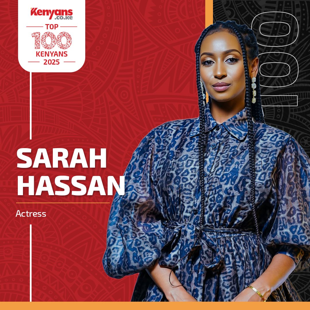 .<a href="/SN_Hassan/">Sarah Hassan</a> is an actress who, in March 2025, was honoured with the Forbes Woman Africa Entertainer of the Year Award, reflecting her influence and excellence in the entertainment industry #Top100Kenyans2025