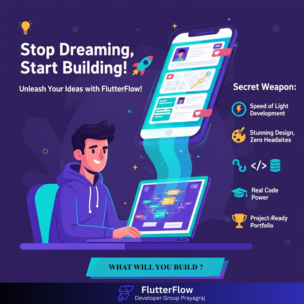 ffdg_prayagraj's tweet photo. Got app ideas? Stop coding, start building! 💡
FlutterFlow is the cheat code for students:
⚡ IDEA → APP in HOURS. (Hackathon Ready!)

🎨 Stunning UI with zero coding pain.

🔗 Real Dart Code export for pro
portfolios.

Build your app. 
What are you launching first? https://t.co/q6ooQrXDEB