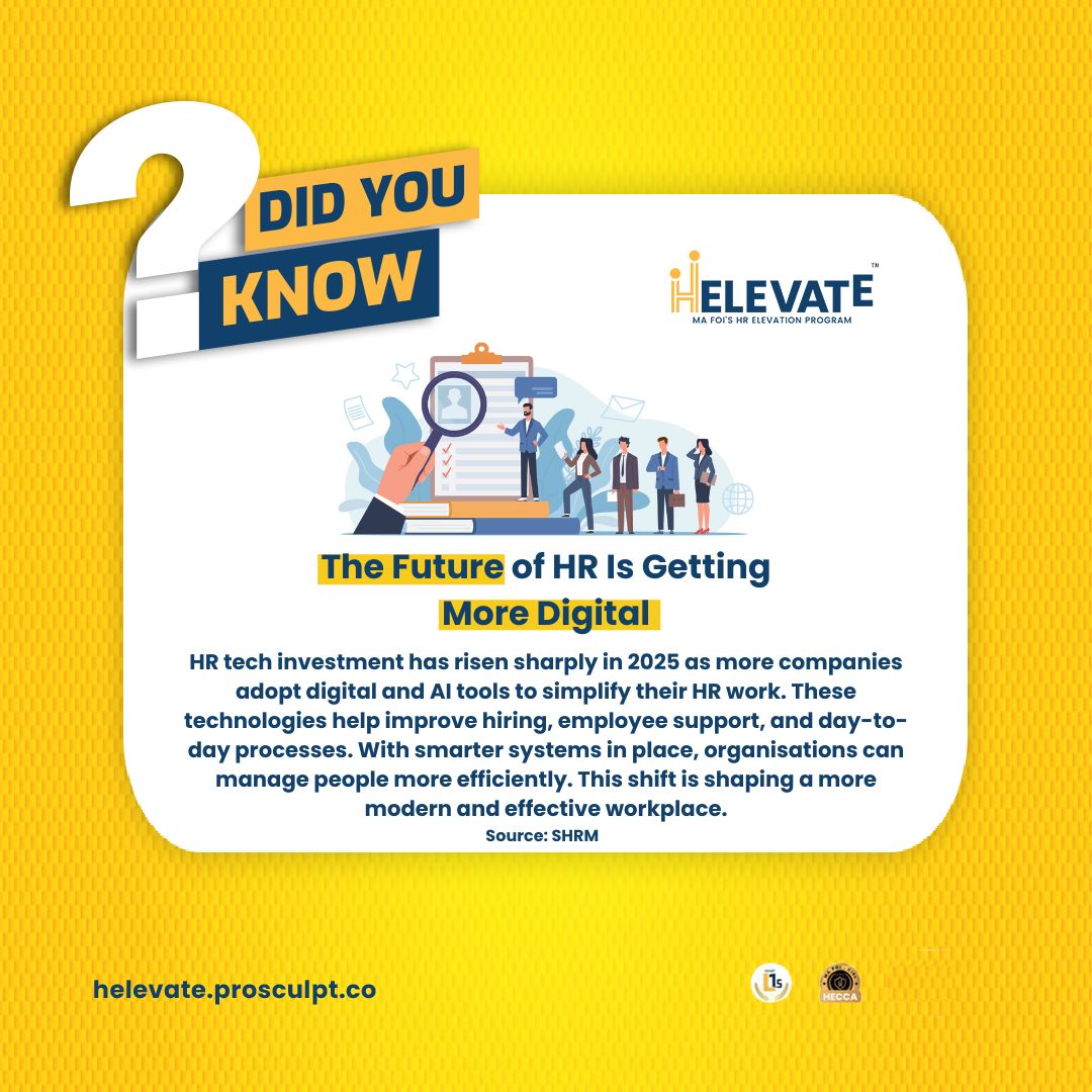 helevatemafoi's tweet image. Do you know! 💡

HR is evolving faster than ever—and the future is unmistakably digital.

The shift isn’t coming. It’s already here.

#Helevate #HRDevelopment #DigitalHR #FutureOfHR #HRTech #AIinHR #PeopleFirst #HRInnovation #WorkplaceTransformation #ElevateWithHelevate