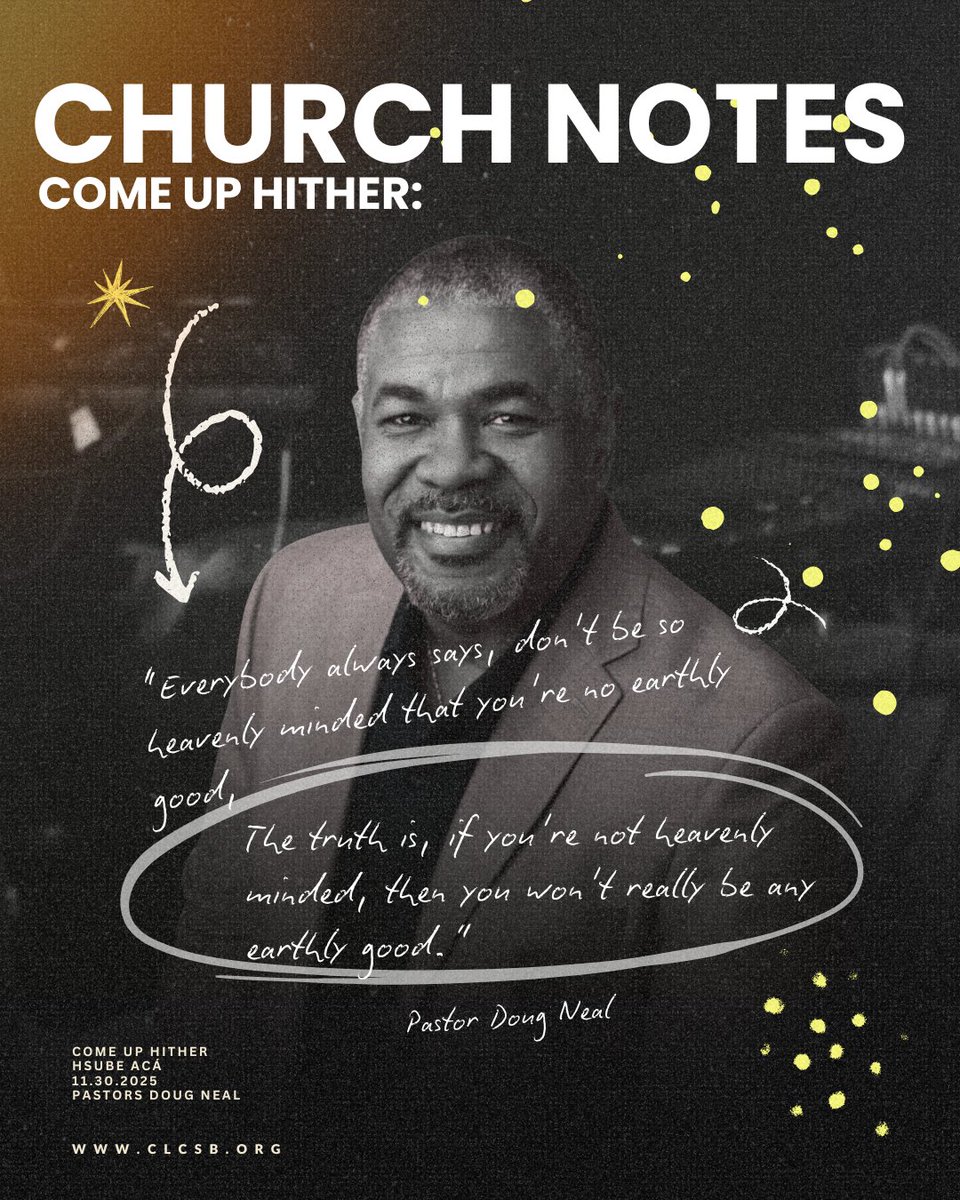 clc_sb's tweet image. “If you’re not heavenly minded, you won’t be any earthly good.” Pastor Doug

A kingdom mindset produces real impact.
#ComeUpHither #ChurchNotes #KingdomMindset #CLC #CLCSB