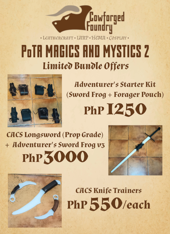 cowforgefoundry's tweet photo. Here's what we're bringing to Magics and Mystics 2 this Sunday, December 7. We'll be with GleamTrove over at I1

You can still preorder our bundles for pickup at the event. Take advantage of these promo prices while we still have em.

Preorder deets here: https://t.co/izWFhIlPUA https://t.co/AzK0KCX86V