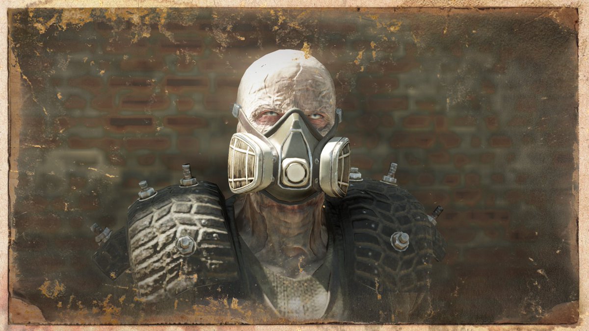 CursedTrapper's tweet image. #BurningSprings chemicals have bleached Cursed's skin... The toxic winds and sands have scorched his lungs, he must now wear a ventilator to survive. 💀💨
#Fallout76 #Fallout @Fallout