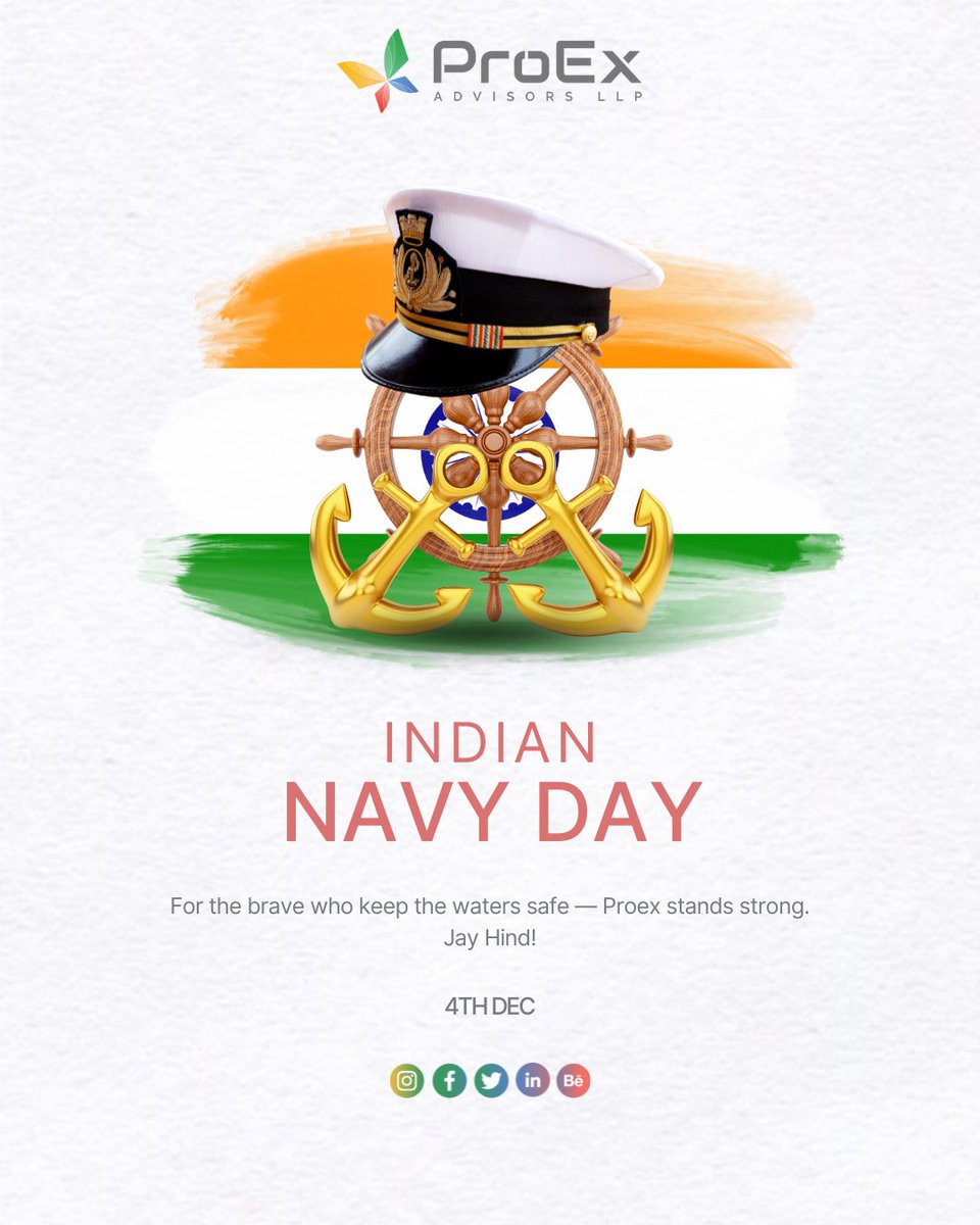 ProExadvisors's tweet photo. A tribute to the Indian Navy for its leadership, strength, and relentless duty. Happy Navy Day.
.
.
.
.
.

#indiannavyday #IndianNavyDay #CelebrateTogether
#proex https://t.co/8Qrk5ZYJvQ