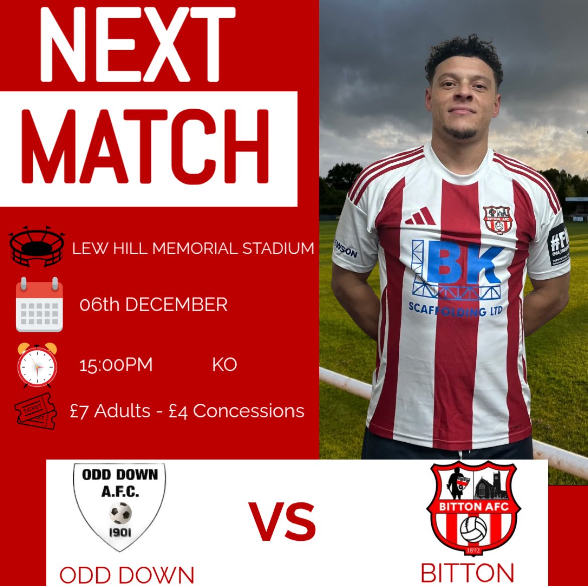 BittonAFC's tweet image. This weekend we face @Odd_DownAFC after our victory over Oldland Tuesday night !!!