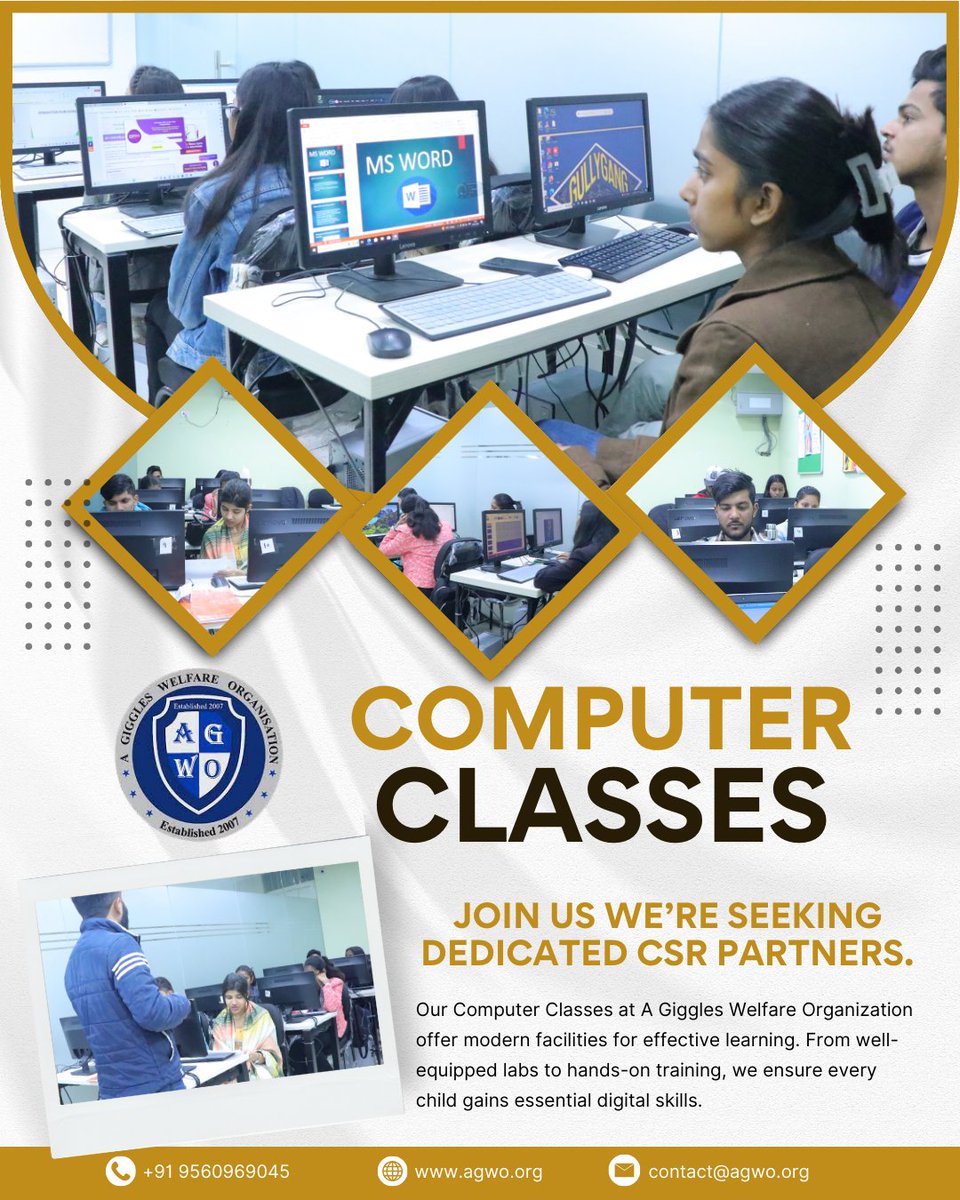 agwo_org's tweet image. Empowerment begins with access. AGWO’s computer literacy programs are opening doors to opportunity for underserved communities. We’re seeking dedicated CSR partners who believe in shaping a digitally inclusive India. 

#AGWO #DigitalEmpowerment #ComputerLiteracy #CSRIndia
