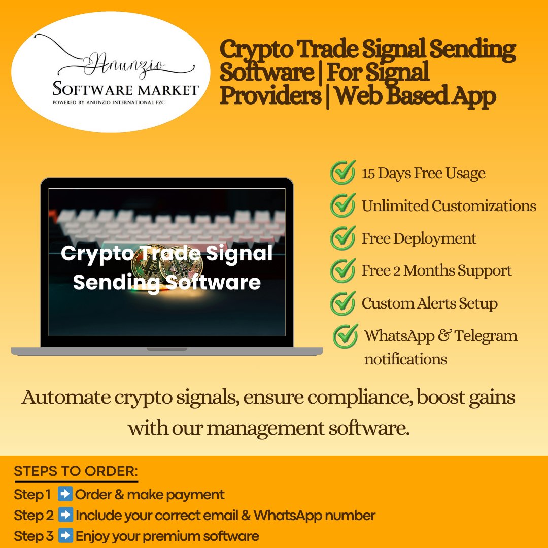 anunziosoftware's tweet image. Crypto Trade Signal Sending Software | For Signal Providers

Purchase with 15 days Trial:
anunziointernational.com/software/produ…

#SaaS #webapps #programmerlife #application_design #businessandmanagement #software #FreeTrial #tech
