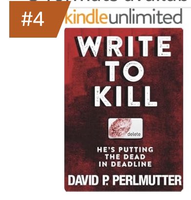 davepperlmutter's tweet image. My #CrimeThriller #BookToScreen series is in the TOP 25 with #WriteToKill at #4 on @AmazonKindle in the UK 🇬🇧 

relinks.me/DavidPPerlmutt… 📕📘📗

#bookboost #BooksWorthReading #BooksMakeGreatGifts #thursdaymotivation #ThursdayThoughts #ShamelessSelfpromoThursday #DolceGabbana
