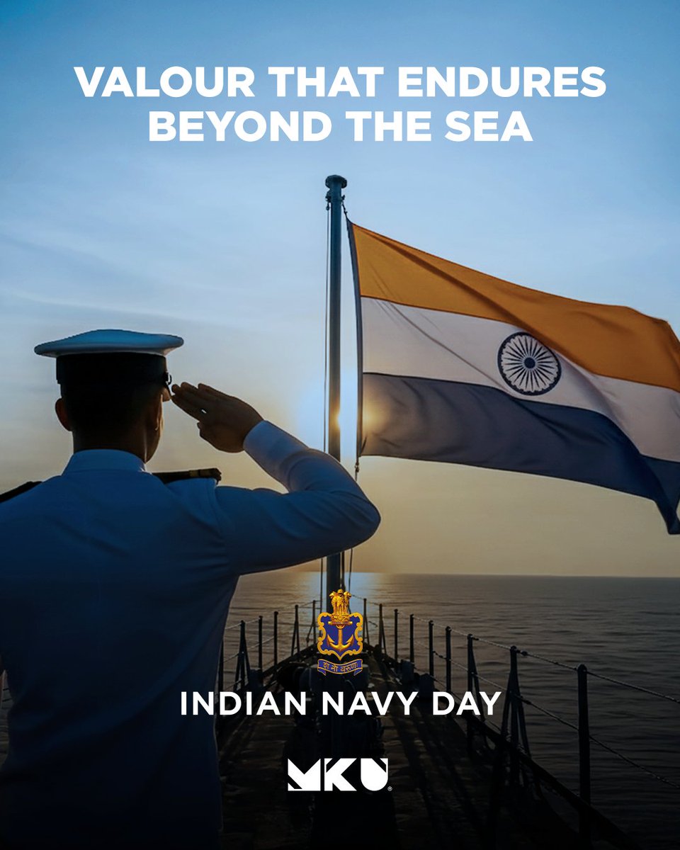 On #IndianNavyDay, MKU salutes the heroes who safeguard our nation’s maritime strength.

Their courage in the face of uncertainty, their discipline in the harshest maritime environments, and their unwavering dedication inspire millions.

The Indian Navy stands as a symbol of