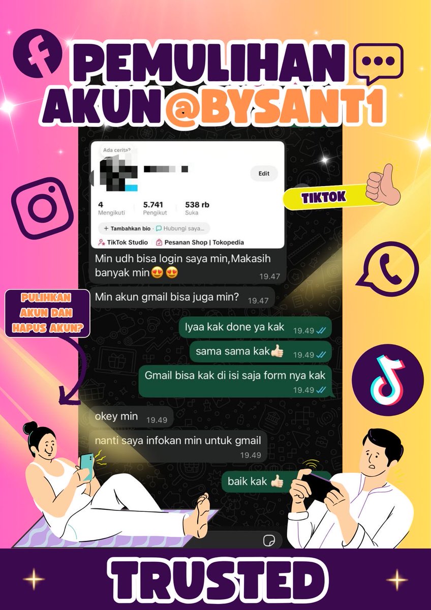 goomiyumii's tweet image. 🌸OPEN PEMULIHAN AKUN &amp;amp; LACAK LOKASI , JIKA ADA KENDALA DENGAN AKUN KAKAK BISA KONSULTASI YA KAK👇🏻🌸

wa.me/6282285420858

•🌸•JASA PEMULIHAN AKUN
•🌸•JASA HAPUS AKUN 
•🌸•SADAP WHATSAPP
•🌸•JASA LACAK LOKASI
•🌸•JASA HACK
•🌸•(EMAIL,IG,WA,TWITTER/X,FB,TIKTOK,DLL)