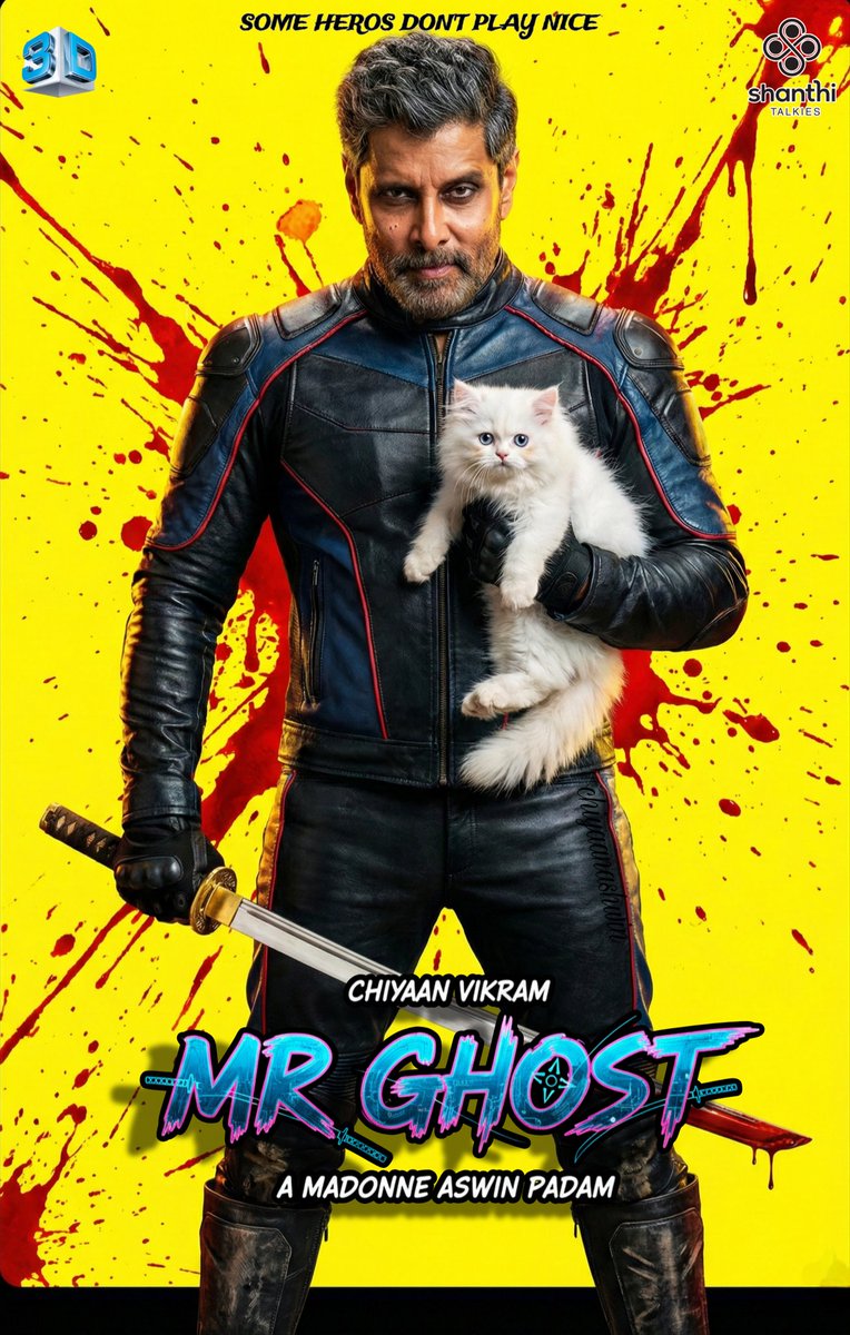 chiyaanashwin's tweet photo. Presenting a blazing new fan-concept for #Chiyaan64!
MR GHOST — Some heroes don’t play nice. 🥷
Manifesting high-octane 3D Action-Comedy by @madonneashwin
@ShanthiTalkies
#ChiyaanVikram #Chiyaan63 #MRGhost https://t.co/Utw76VJyeh