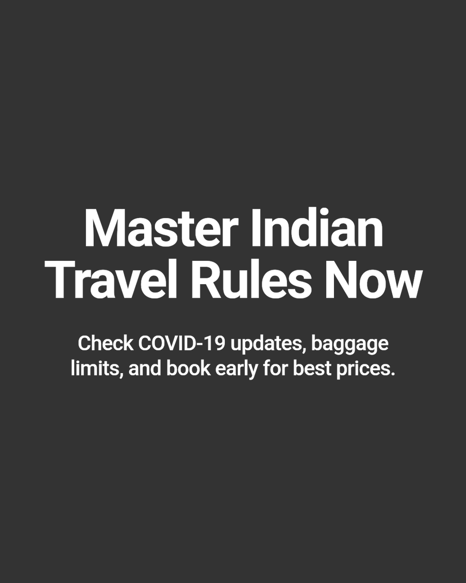 AmimaTravels's tweet photo. Stay ahead with travel guidelines for Indian travelers. Check COVID-19 rules, baggage limits, and arrive early. Book affordable flights with Amima Travels!

Book now https://t.co/GqbPZ6Jr3M https://t.co/TWqrlOeONt