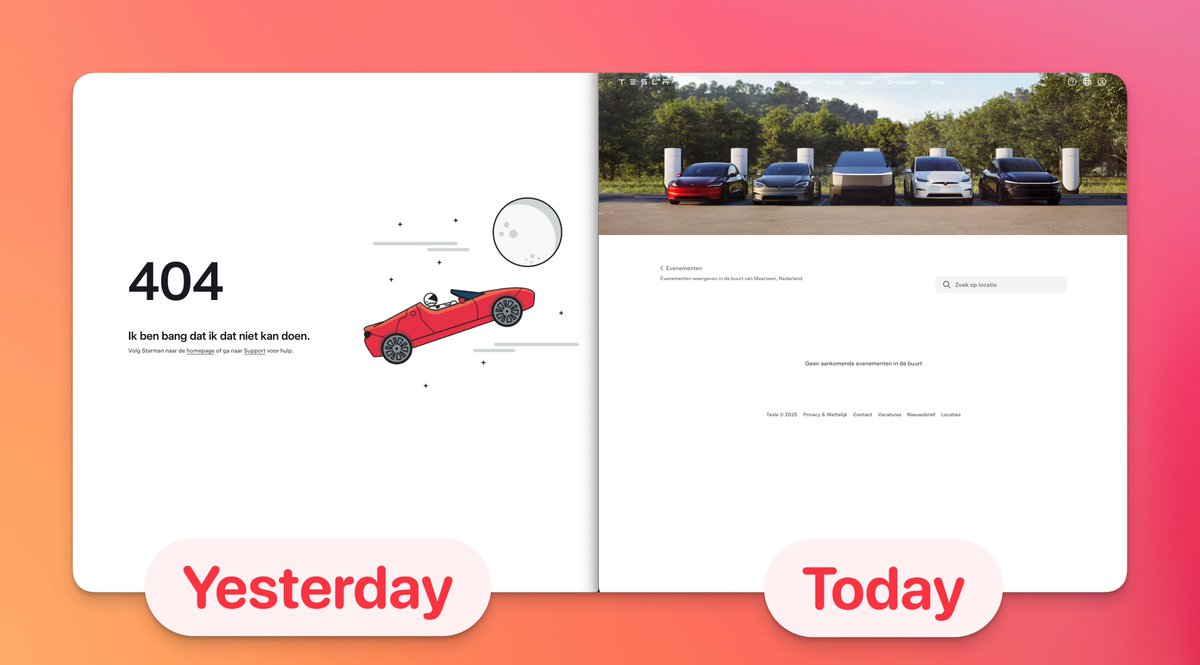Yesterday, the Dutch "FSD Ride Along" page was a 404. Today, the page is LIVE (yet blank). FSD ride alongs in the Netherlands coming soon @ tesla.com/nl_nl/events/f…  <a href="/KRoelandschap/">Kees Roelandschap</a> <a href="/wholemars/">Whole Mars Catalog</a> <a href="/SawyerMerritt/">Sawyer Merritt</a>