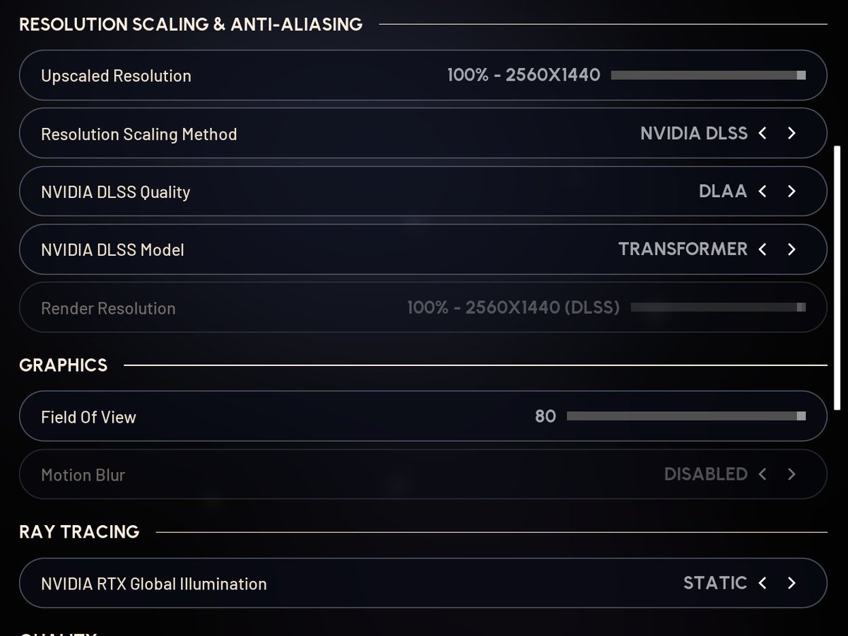 RawDogg209's tweet image. If you play Arc Raiders try these settings. I also use NVIDIA control panel to cap my frame rate to 150.