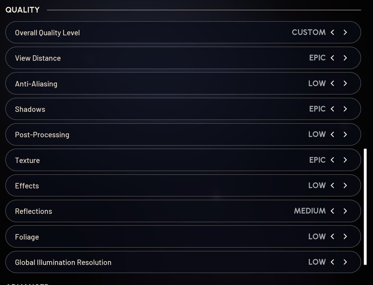 RawDogg209's tweet image. If you play Arc Raiders try these settings. I also use NVIDIA control panel to cap my frame rate to 150.