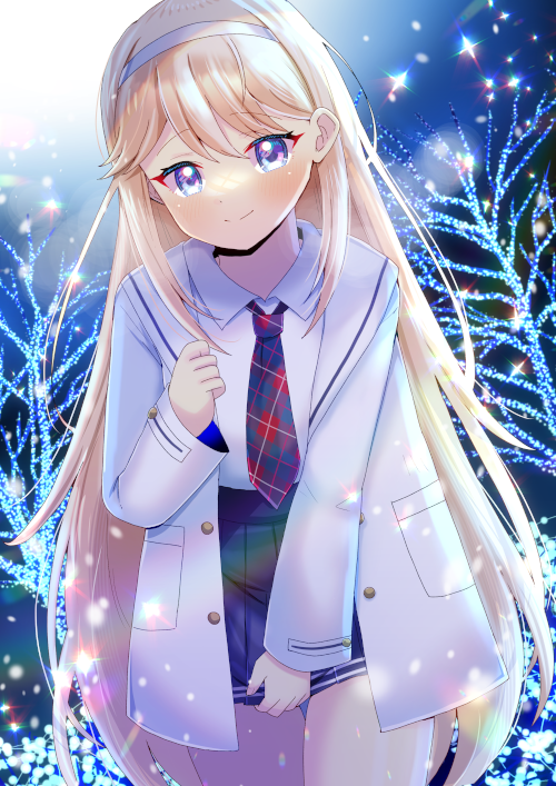 「Vライバーの藍空きあらさんを描かせて頂きました! 素敵な機会を有難うございますっ」|ヒヨヨ@skeb募集中のイラスト