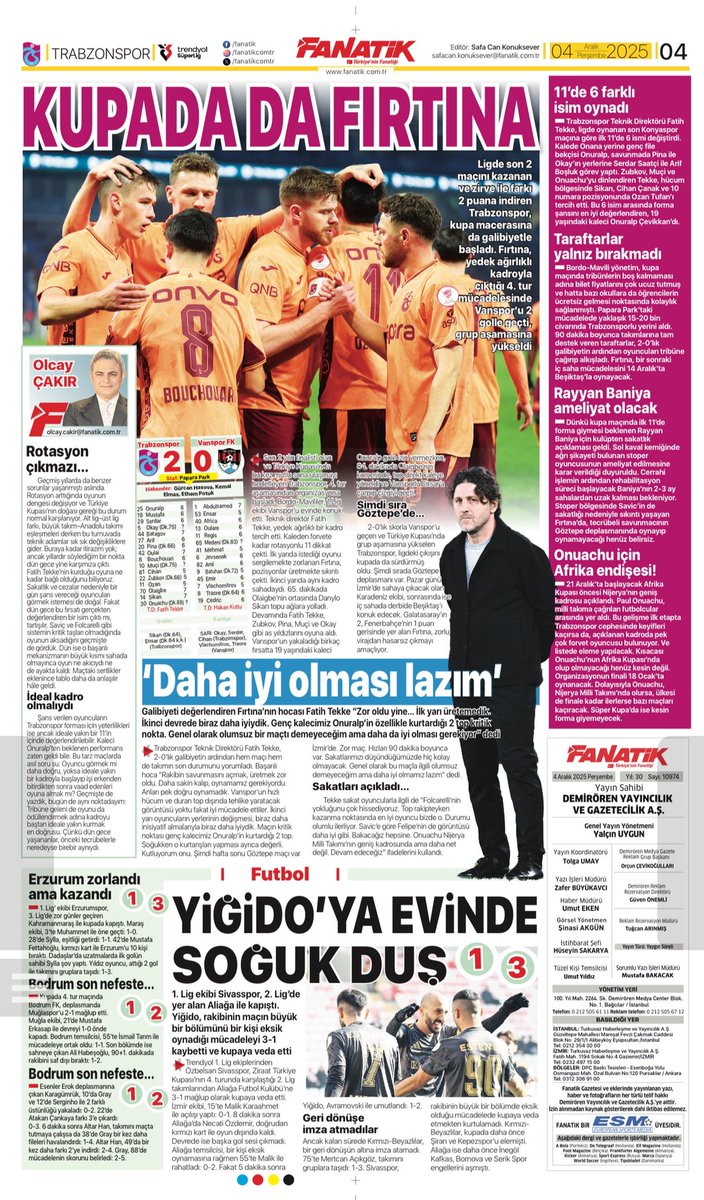 Rotasyon çıkmazı…

Geçmiş yıllarda da benzer sorunlar yaşanmıştı aslında. Rotasyon arttığında oyunun dengesi değişiyor ve Türkiye Kupası’nın doğası gereği bu durum normal karşılanıyor. Alt lig–üst lig farkı, büyük takım–Anadolu takımı eşleşmeleri derken bu turnuvada teknik