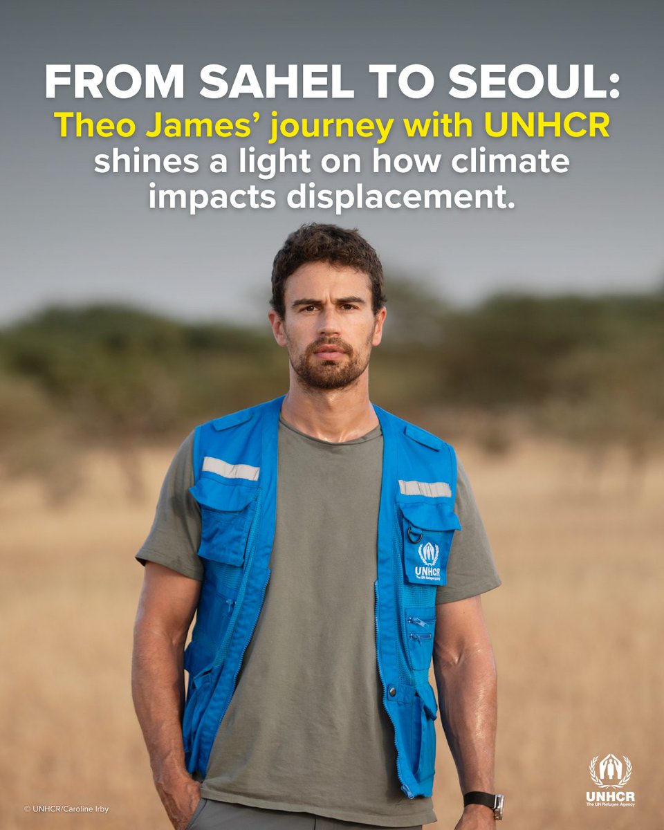 Refugees's tweet image. Through his work with UNHCR, Goodwill Ambassador Theo James has witnessed how extreme weather is reshaping lives and forcing families into difficult choices. 🧵1/4