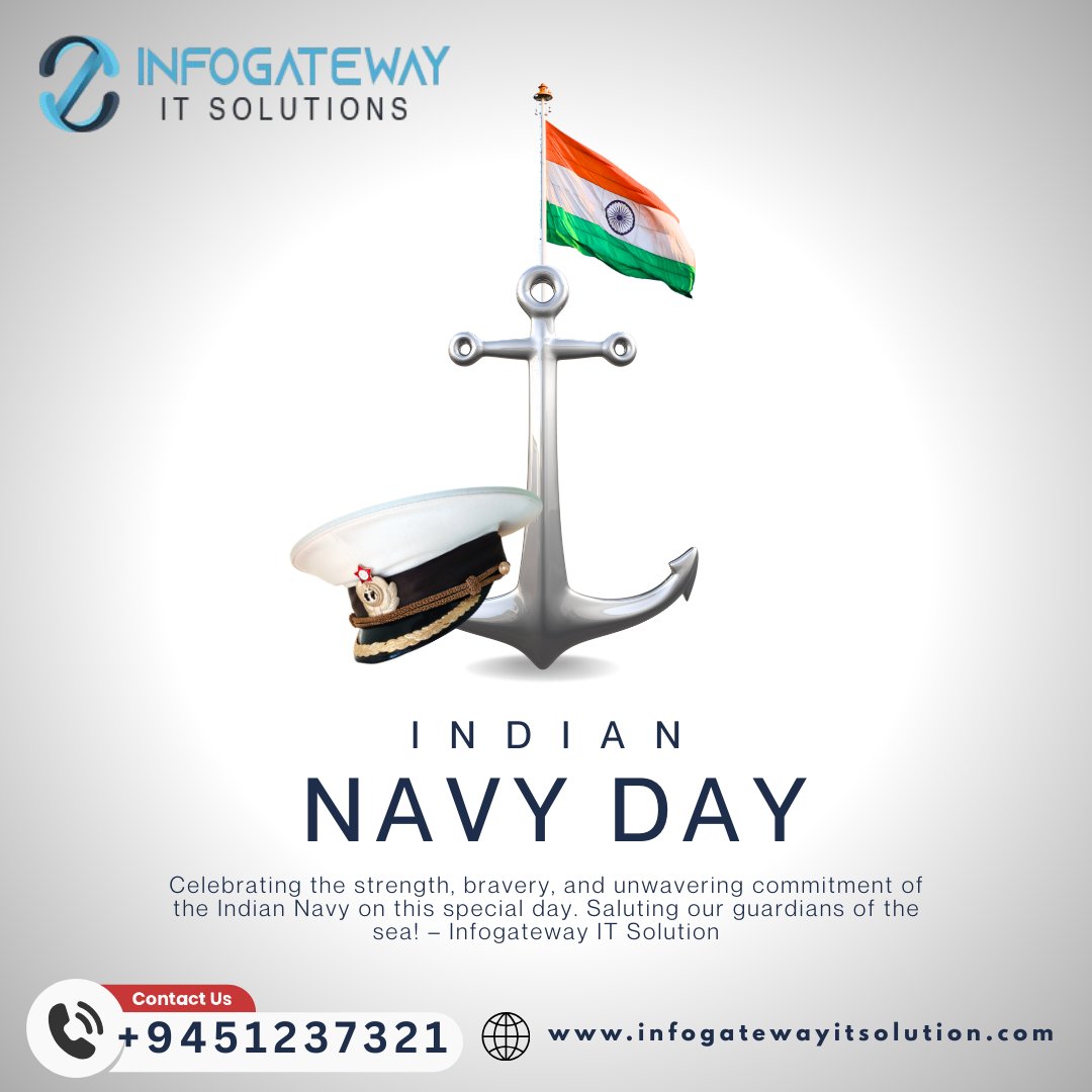 InfogatewayITS's tweet photo. Saluting the strength, courage &amp; commitment of the Indian Navy! 🇮🇳⚓
Proud of our guardians of the sea.
— Infogateway IT Solution
🌐 https://t.co/eO4hUD3Lip

#IndianNavyDay #IndianNavy #NavyDay #JaiHind #InfogatewayITSolution #IndianForces https://t.co/fYunBqsnpa