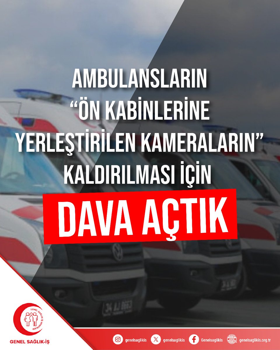genelsaglikis's tweet photo. AMBULANSLARIN “ÖN KABİNLERİNE YERLEŞTİRİLEN KAMERALARIN” KALDIRILMASI İÇİN DAVA AÇTIK

"Genel Sağlık-İş Denizli Şubesi tarafından, Genel Merkezimize yapılan başvurularda, “ambulansların ön kabinlerine kamera yerleştirilmesi yönünde uygulamanın başladığı” bildirilmiştir. Hal böyle olunca, söz konusu hukuka ve yasaya aykırı uygulamanın kaldırılması bakımından “Denizli Şube Başkanımızın, kendi görev yaptığı ambulansın içerisine konulan kameranın kaldırılması” talepli dilekçe ile Denizli İl Sağlık Müdürlüğüne başvurması sağlanmış, “ambulansların içerisine kamera yerleştirilmesine dair uygulamanın, Ambulanslar ve Acil Sağlık Araçları ile Ambulans Hizmetleri Yönetmeliği hükümleri ve eki doğrultusunda gerçekleştirildiği” belirtilerek, başvurunun reddine karar verilmiştir.

Bunun üzerine Hukuk Müşavirliğimiz tarafından Danıştay nezdinde yürütmenin durdurulması talepli iptal davası açılmıştır..."
Dava Metnimizin tamamına aşağıdaki linkten ulaşabilirsiniz ⤵️⤵️
https://t.co/xiYtXVYpKB

@edirnegsi @genelsaglikis20 @GsiEskisehir @gsibursa 
@gsiburdur @genelsaglikis27 
@genelsaglikis45 @genelsaglikis34 
@Genelsaglikis32 @genelsaglikis02 
@Genelsaglikis61 @GenelSaglikIs33 @sinop_gsi @tokat_gsi